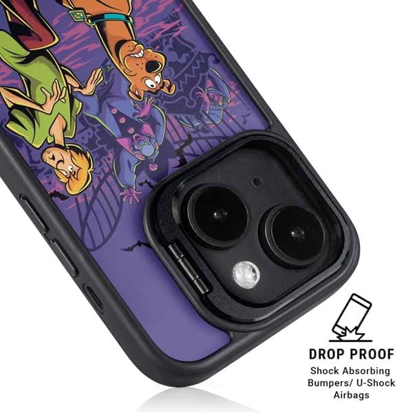 Skinit Kickstand Phone Case Compatible with iPhone 16 - Officially Licensed Scooby-Doo Shaggy and Ghost Clown Design