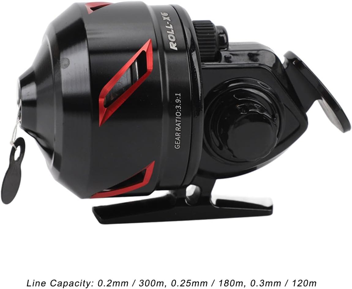 High Speed Fishing Reel Fishing Reel High Speed 3.9:1 Gear Ratio 3+1 Bearing Reversible Handle for Left Right Retrieve Closed Face Reel (Red)