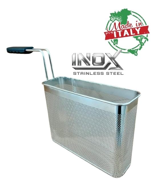 FBR0175 - CESTINO MADE IN ITALY CUOCIPASTA PROFESSIONALE 2/9 95X290X215H MM IN ACCIAIO INOSSIDABILE AISI 304 CESTELLO CUOCI PASTA INOX GN 2/9