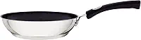 Frigideira Tramontina Solar Silicone Rasa em Aço Inox Fundo Triplo Revestimento Interno Antiaderente com Cabo de Silicone 20 cm 1,3 L