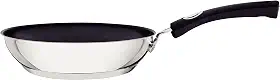 Frigideira Tramontina Solar Silicone Rasa em Aço Inox Fundo Triplo Revestimento Interno Antiaderente com Cabo de Silicone 20 cm 1,3 L