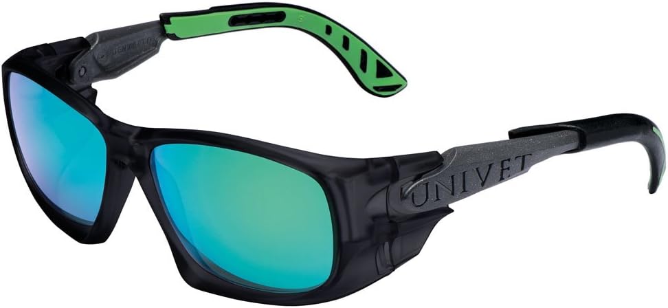 Univet 5X9 Safety Glasses Sports Extreme Style Green Mirror Lens