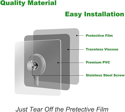 Miniatura 4 de 20 ganchos adhesivos para tornillos de montaje en pared, sin rastro, clavos colgantes para baño y cocina (tornillo de cabeza plana)