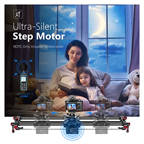 Neewer Motorized Camera Slider, 31.5-Inch 2.4G Wireless Control Carbon Fiber Track Rail With Mute Motor/Time Lapse Video Shot/Follow Focus Shot/120 Degree Panoramic Shot For Dslrs, Load Up To 22 Lbs #TOP2
