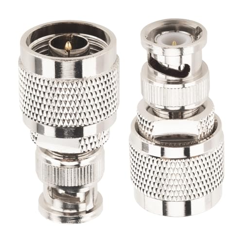 Pack de 2 Conectores N Macho a BNC Macho Coaxial miniatura 5