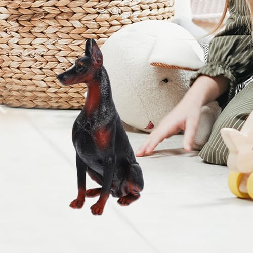 Figura realista de perro Doberman de plástico 16.2x8.7x5.3 cm miniatura 6