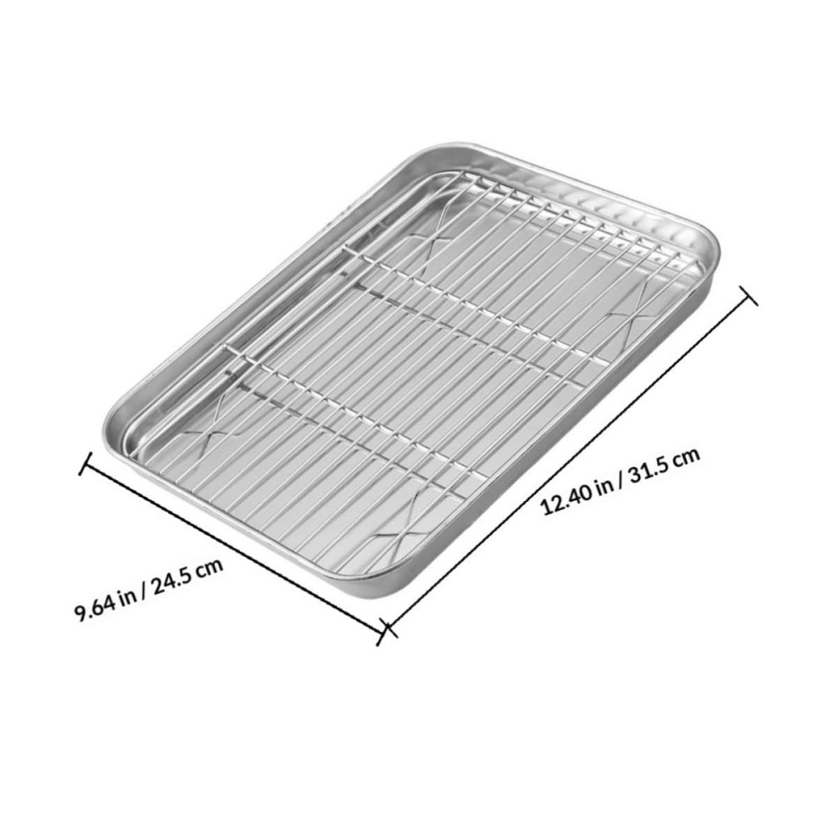 Abaodam Juego de Rejilla para Enfriar Pasteles y Alimentos de Acero Inoxidable con Bandeja Multifuncional para Hornear y Parrilla para Asar en Cocina