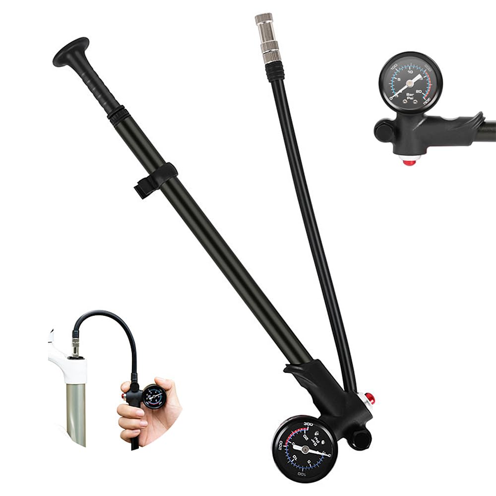 Pompa Per Ammortizzatori Bici Con Manometro - 300 PSI, Per MTB E Bici Da Corsa - Foto 10