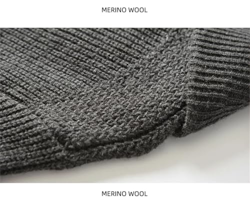 Men Shawl Collar Cardigan Sweater Slim Fit Cable Knit Button Up Merino Wool Sweater4