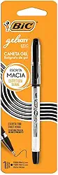 BIC, Caneta em Gel, Gelocity, Ponta Fina, Preto, 1 Unidade