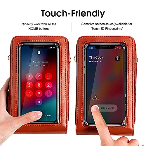 Image of Crossbody Cellphone Purse Women Touch Screen Bag RFID Blocking Wallet Handbag Shoulder Strap