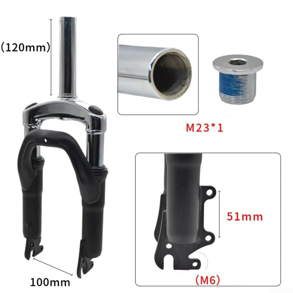 Forcella di sospensione Ebike, ammortizzatore anteriore per bici elettrica da 12/14 pollici, con ammortizzatore a molla, per mountain bike (125 senza bSA)