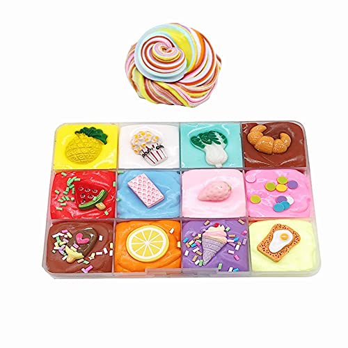 スライム バター 7個セット ふわふわスライムバタースライムキット 子供のための超柔らかくて粘着性のないDIYスライム おもちゃ ふわふわ フルーツ 粘土 クラウドスライム フリースライム おもちゃ フルーツ 粘土 クラウドスライム フリースライム おもち