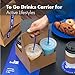FMP Brands 4 Cup Disposable Drink Carrier with Handle, 25 Pack Kraft Paperboard Handled Drink Carriers 12-30 oz to Go Coffee Cup Holder, Cup Carrier for Cold Hot Drinks, Valentine Mother's Day