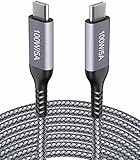 15FT USB C to USB C Cable 100W, Type C Fast Charging, Long Braided, Charger Cord Compatible with...