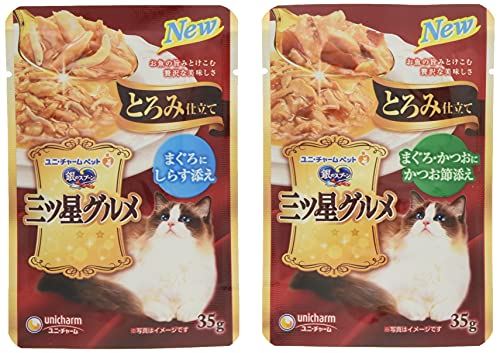 銀のスプーン キャットフード 三ツ星グルメパウチ とろみ仕立て まぐろにしらす添え&まぐろ かつおにかつお節添え 35g×8袋 35グラム