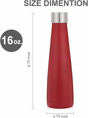 Miniatura 10 de Lifes Easy Botella de agua de acero inoxidable de 16 onzas a prueba de fugas termo al vacío reutilizable botella deportiva perfecta para bebidas