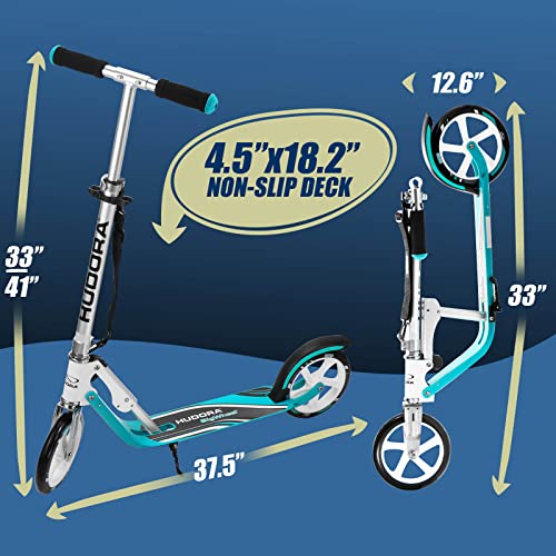 Hudora Scooter For Adults - Folding Adult Scooters Adjustable Height, Scooters For Teens 12 Years And Up, Kick Scooter For Outdoor Use #TOP5