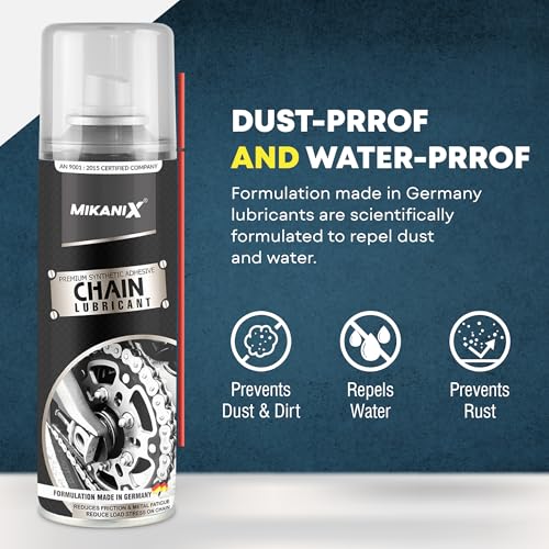 Image of MIKANIX Combo Of Bike Chain Lubricant and Chain Cleaner Spray With Cleaning Brush | Chain Oiler Nozzle Dispenser | Clean | Shine Motorcycle and Bicycle Chain (Pack Of 4) (500 ML)
