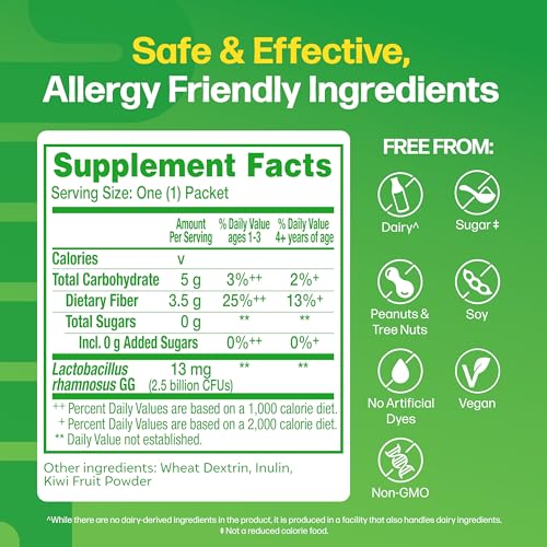 Culturelle Kids Probiotic + Fiber Packets, Ages 1+, Unflavored, 24 Count - image 2