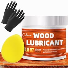 Calvana 8.8oz Wood Drawer Wax Lubricant Paste, Wood Wax,Door Hinge Lubricant,for Wood Drawer Slides,Sliding Glass Door,Window Track, Clear,Unscented, Non-Spray Formula
