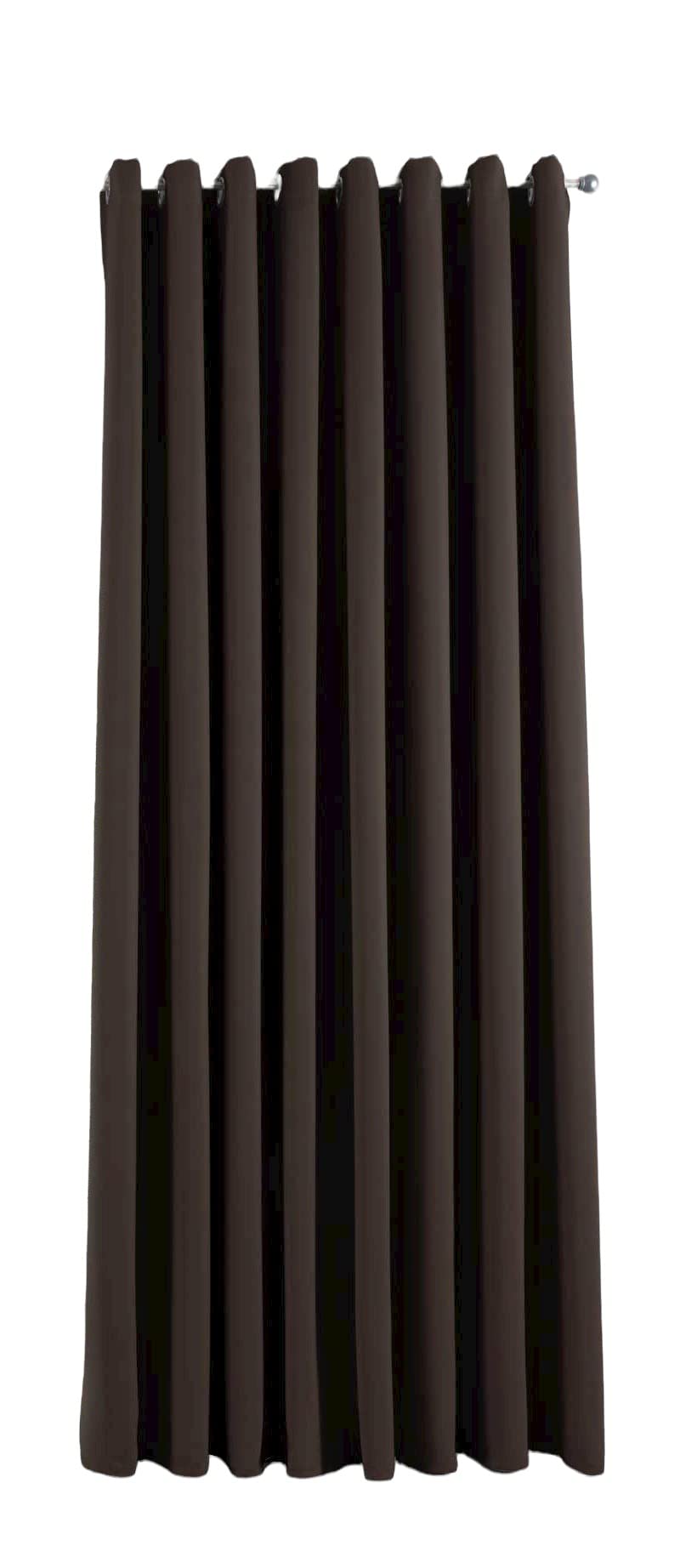 Gardinenbox Newyork 201920600 Opaque Curtain Brown H x W 245 x 295 cm Pack of 1 Thermal Blackout Curtain Blackout Eyelets Sound-Absorbing Oeko-Tex UV Protection Tiebacks