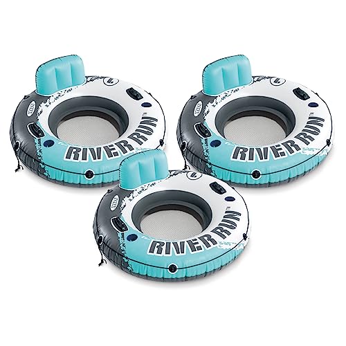 Intex River Run 1 53" Inflatable Floating Water Tube Lake Raft, Red (3 Pack)