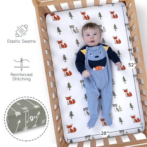 Grow Wild MCS_003 Pack N Play Sheets 3-Pack | Baby Mini Crib Sheets For Boys Or Girls | Soft Pack And Play Mattress And Crib Bedding Set | Playard Jersey Cotton Fitted Crib Sheets thumb #4