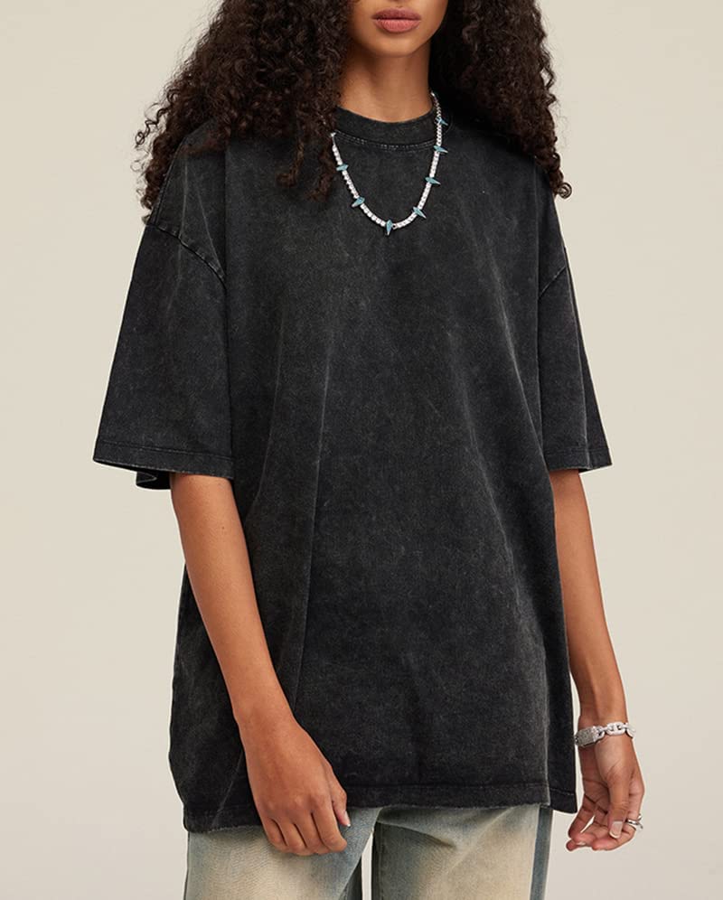 3 Pcs Oversized T-Shirts Heavy Cotton Washed Summer Vintage Tee Loose Fit Short Sleeve Casual Shirts for Men Women4