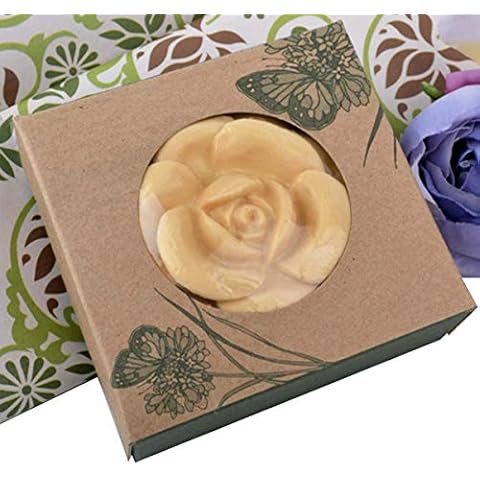 Wakehurst Kraft Paper Boxes with Display Window for Handmade Soaps, Thick Kraft Cardboard Boxes, Recyclable Gift Packing Materials, 50 Boxes (Butterfly)) Cover