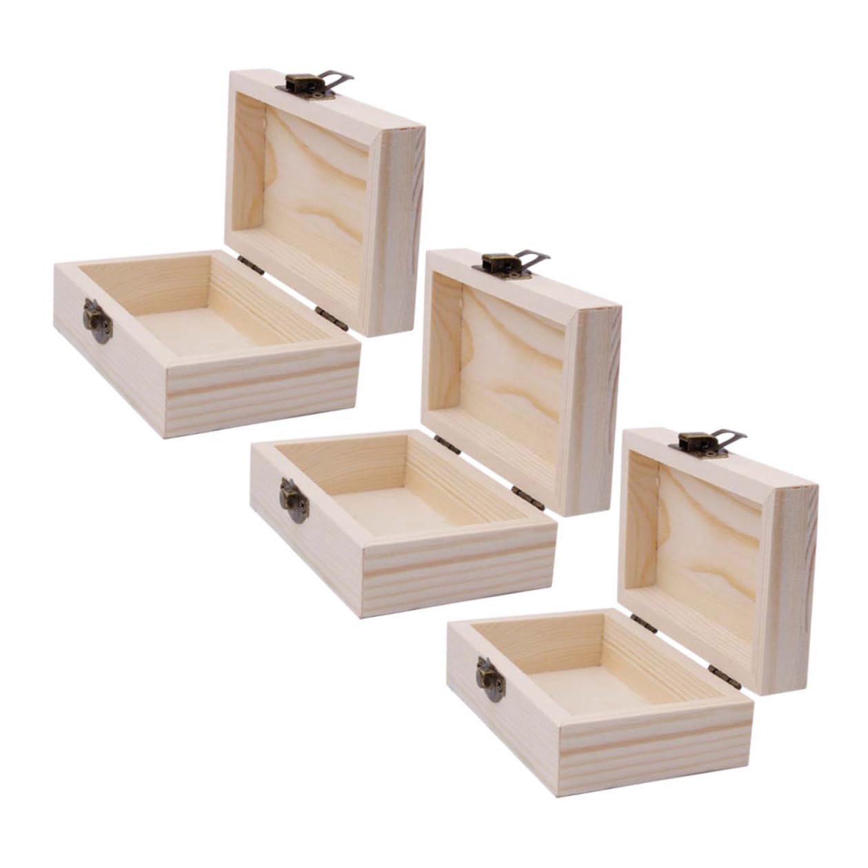 Boîte de rangement bois massif avec couvercle organisateur bijoux souvenirs DIY