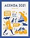 Agenda 2021 Residuo cero.: Calendario diario incluye 365 páginas, una por día y también 12 calendarios mensuales. Regalo para persónas ecológicas, ... Cubierta estilo reciclaje, dibujo retro.