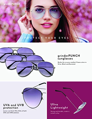 grinderPUNCH Oversized Classic Retro Metal Frame Aviator Sunglasses for Women Men2