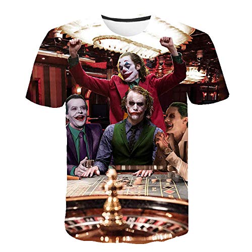 TJJY Camiseta con Estampado 3D de película de Verano para Hombre, Camiseta Informal con Cara de...