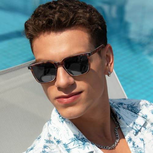 Image of CARFIA Retro Acetate Polarized Sunglasses for Men UV400 Protection Driving Outdoor Anti-Glare Sun Glasses CA5354WS