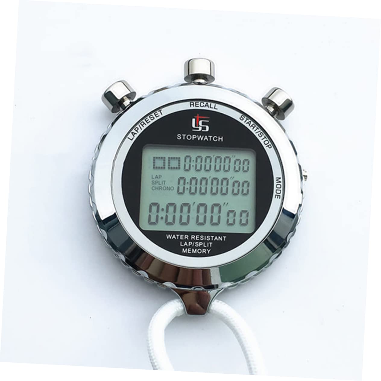 Cronometro Digitale in Acciaio Inox a 3 File per Allenamento | Display Lcd, Impostazione Timer, Formato Portatile con Tracolla, Conteggio 120 Corsie