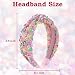 CTZENWAY Sequin Knotted Headband for Women, Sparkly Knotted Wide Hair Bands for Girls, Glitter Fashion Iridescent Headbands Hair Accessories Fancy Outfits for Party Birthday Prom (Rainbow)
