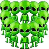 Meooeck 12 Pcs Alien Balloons 31.5 Inch Jumbo Large Green Funny Inflatable Alien Balloons for Halloween Christmas Space Birthday Party Supplies Prop Backdrop Home Trunk or Treat Car Decorations