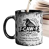 Taza de cuervos - Taza de cerámica gótica de cuervos de 330 ml, taza de té, para familia, amigos, hombres, amantes de los pájaros, café, té, cocina, bebida, agua, jugo, leche, Halloween