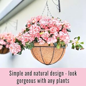 LaLaGreen Hanging Baskets for Plant Outdoor 18 Inch Extra Large Black Metal Wire Hanging Planter with Coco Liner Round Flower Pot Holder Hanger Deck Porch Modern Garden Balcony Country Decor