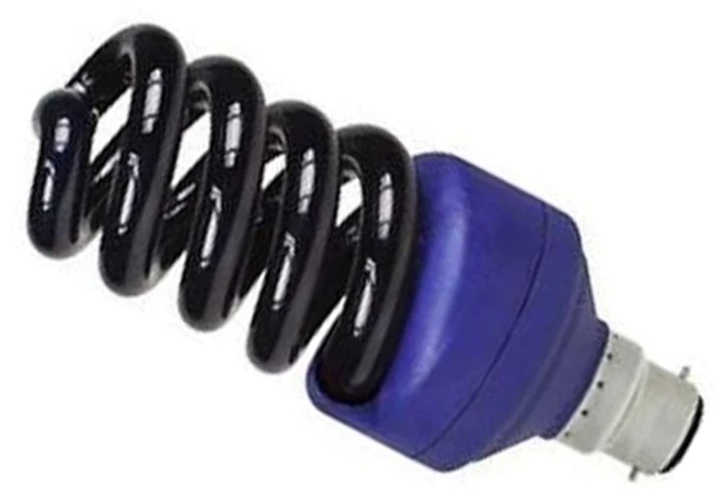 Light Bulb 25w Helix Spiral Low Energy Black CFL Bayonet BC B22 Blue Prolite
