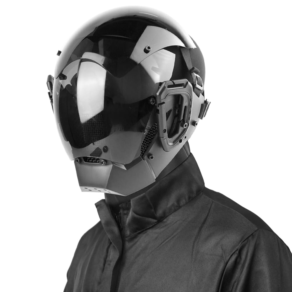 Máscara Cyberpunk, máscara de Cyberpunk con tecnología futurista, casco cyberpunk para adultos, fiesta de Halloween, máscara de cosplay para fiestas, música, festivales, accesorios