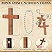 Blulu 30 Sets Gospel Tract Jesus Paid It All Jesus Cards with Mini Wooden Cross Keychains Bulk Church Supplies