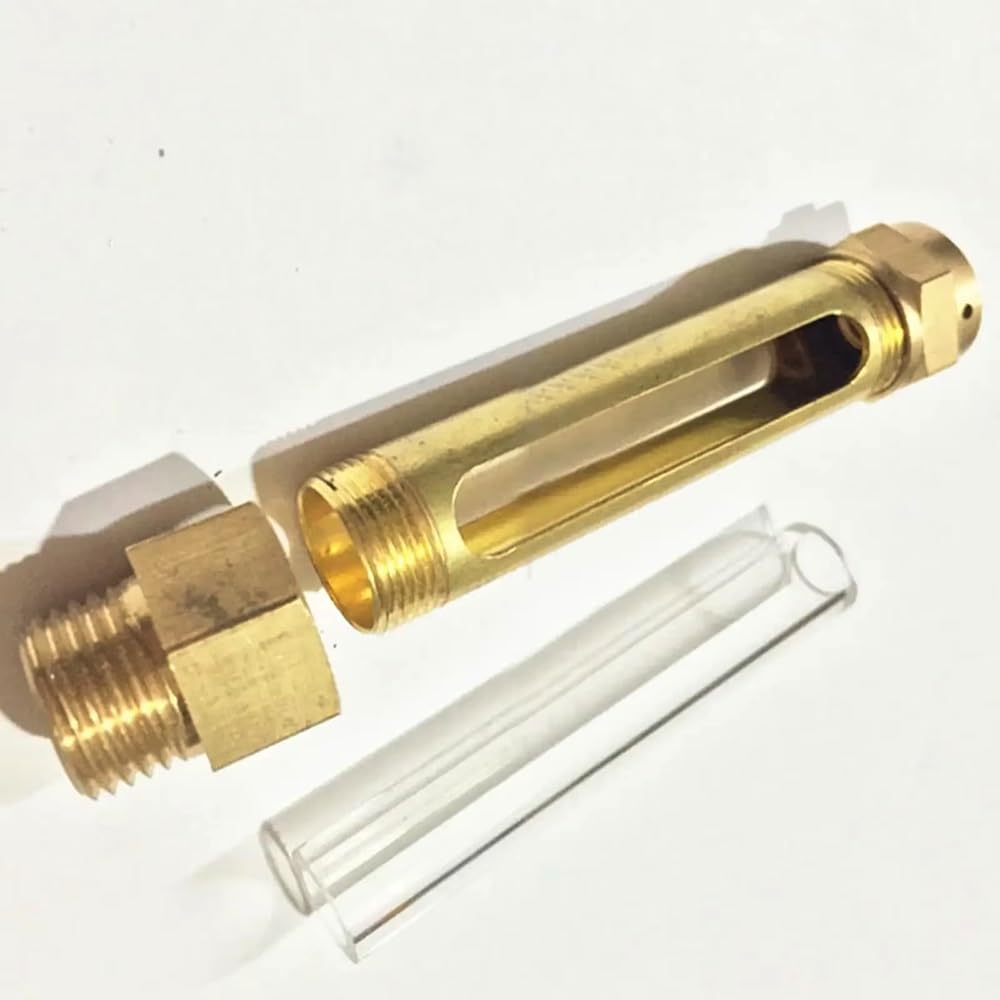 Mosiężny wziernik poziomu oleju - podwójny okienko, gwint męski (1/4"-1/2" BSP/M10-M16) 1 szt.(100mm M14x1.5mm)