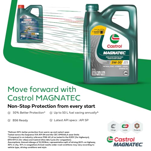Image of Castrol MAGNATEC 3416662 Stop-Start 5W-30 Full Synthetic Engine Oil for Petrol, Diesel and CNG Cars (3.5L)