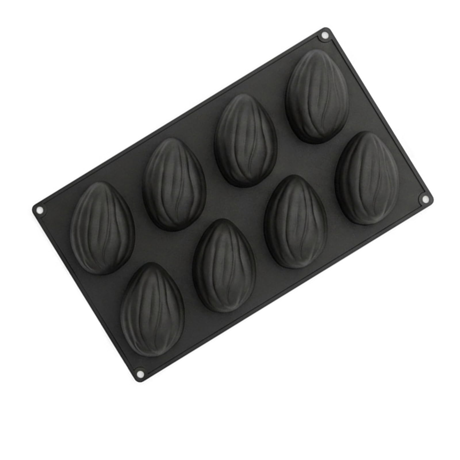 COOLHOOD 8 Cavity Almond Silicone Mold for Baking Flexible Nut Shell Pan for Mousse Chocolate Jelly Ice Cream Dessert Mousse Pan