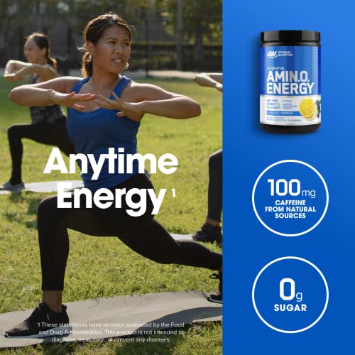 Image of Optimum Nutrition Amino Energy - Pre Workout with Green Tea, BCAA, Amino Acids, Keto Friendly, Green Coffee Extract, Energy Powder - Blueberry Lemonade, 30 Servings (Packaging May Vary)