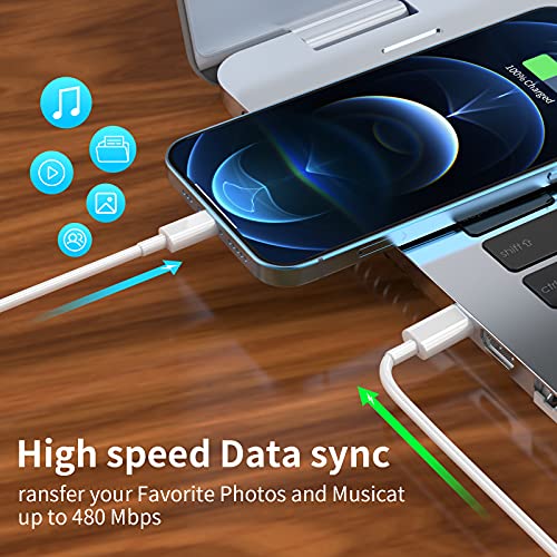 image for iGENJUN USB C to Lightning Cable 3Pack 6ft [Apple MFi Certified], iPho