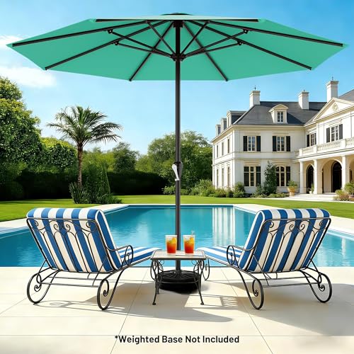Image of AreShark 12 FT Patio Umbrella for Outdoor, Outdoor Table Umbrella with Crank, Outdoor Patio Umbrellas with 8 Sturdy Ribs, Patio Umbrellas for Market, Garden, Pool (Aqua Sky)