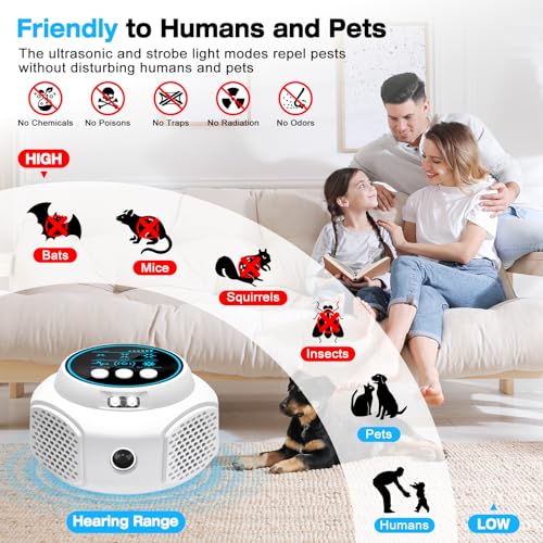 Image of Ultrasonic Pest Repellent, Keep Away Mouse Rat Squirrel Bat Roache Spider, Plug in Mouse Trap Indoor for Home Mice Repellent Rodent Repellent, Suitable for Room, Attics, Garages(White)